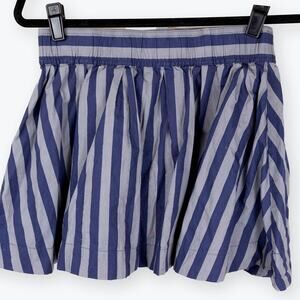 Johnnie Girls Navy Gray Striped Cotton Circle Skirt 14